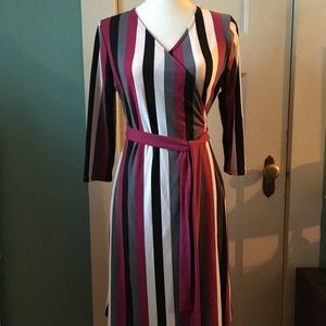 Lula Roe, knit wrap dress, sz S, three quarter sleeve